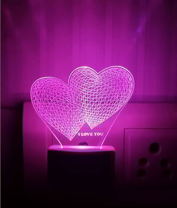 DIONA Night Lamp Two Hearts Love You Forever Romantic Couple Valentine Day