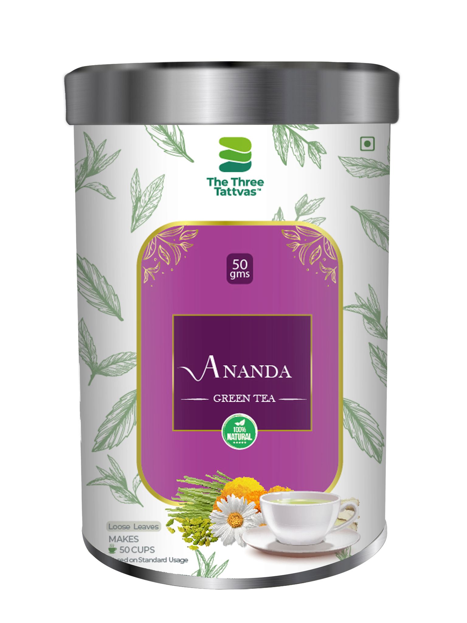 The Three Tattvas Ananda Green Tea 50gms