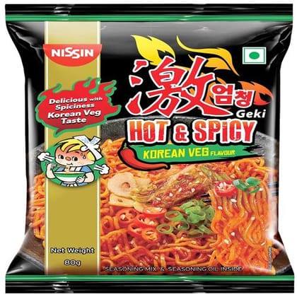 Nissin Hot & Spicy Korean Chicken Flavour, 80 gm