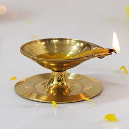 Brass Pandeep Plate Deepak, Oil Lamp No. 1 - Premium Brass Oil Lamp for Devotion, Height : 1 Inch (ZMAS146 B) Brass Pandeep Plate Deepak, Oil Lamp No. 1 - Premium Brass Oil Lamp for Devotion, Height : 1 Inch (ZMAS146 B)