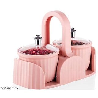 Plastic Multipurpose 2 pic With Tray Dry Fruit/Mukhwas/Pickle/Achhar/Grocery/Masala/Condiment Set Of 2 Pic - 500 ML