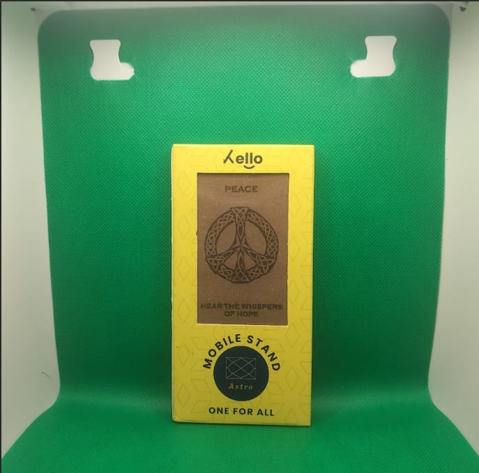 Hello Wooden Mobile Stand  Peace