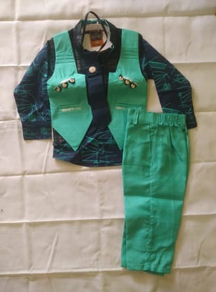 SSR Sarees Fancy Kids Dress Light Green and Blue