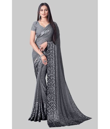 Sanjana Silks Georgette Printed Saree With Unstitched Blouse Piece ( Yellow )