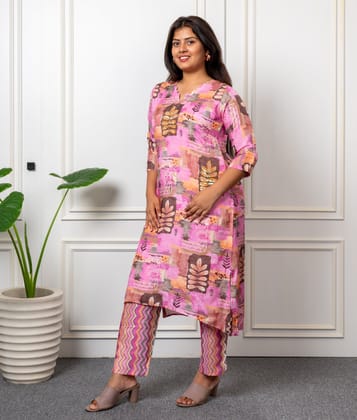 Muslin kurta & pant set with sequins work-M