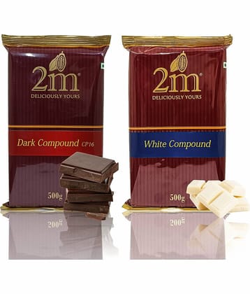 2M Dark (CP-16) & White Compound Slabs Assorted Chocolates 500 g
