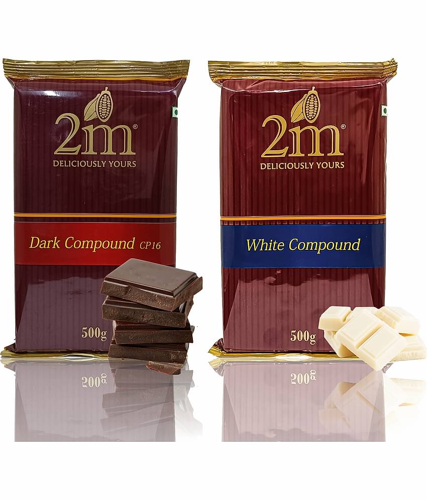 2M Dark (CP-16) & White Compound Slabs Assorted Chocolates 500 g