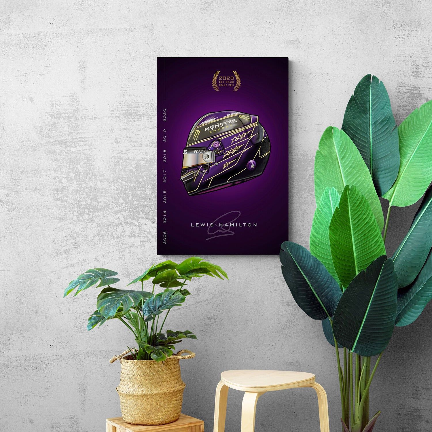 Lewis Hamilton Helmet Art-12 X 18