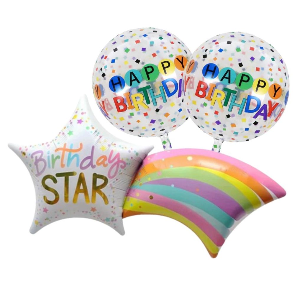 Happy Birthday Rainbow Stars - 3PC - Party and Festive Needs | Buy online on ZillyBuy