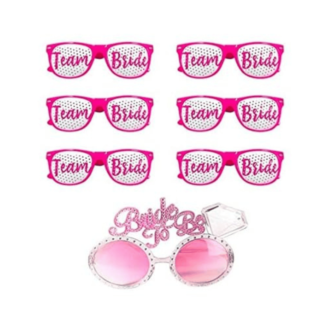 Bride To Be Shades w/ Team Bride Shades Comb for Bachellorette Party - 7PC