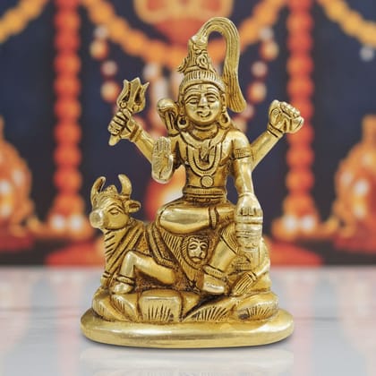 Brass Shiv Ji Idol Statue for Home Temple & Pooja, Height : 5.7 Inch (BSMAS1670 E)