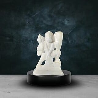 Small White Marble Hanuman Idol  Handcrafted Spiritual Home Dcor Statue
