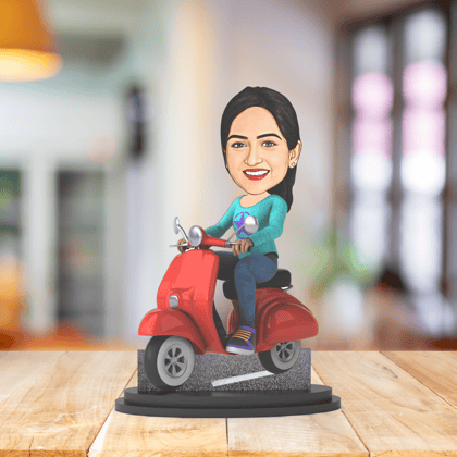 Avatar Studio Personalized Gift for Friends, Sister, Brother, BFF, Girlfriend, Boyfriend Character Caricature Photo Frame Unique Design Customized Gift for Friends & Family (Scooter Ride 2 Girl)