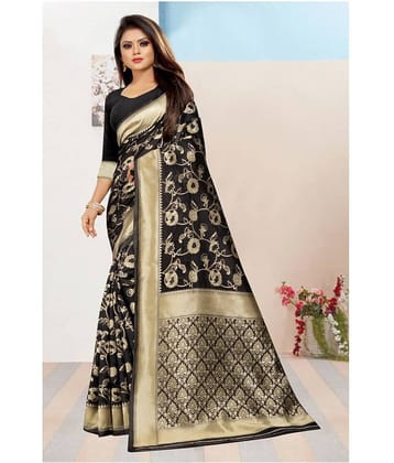 Gazal Fashions Silk Embellished Saree With Unstitched Blouse Piece ( Multicolor )