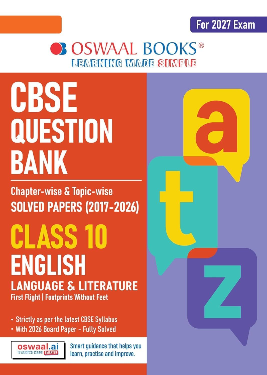 OSWAAL CBSE QUESTION BANK ENGLISH LANGUAGE AND LITERATURE FOR CLASS 10 FOR 2027 EXAMS|| Chapterwise and Topicwise SOLVED PAPERS|| oseng2027 ||
