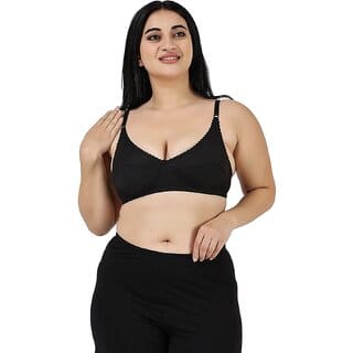 Black Women T-Shirt Non Padded Half Coverage Bra