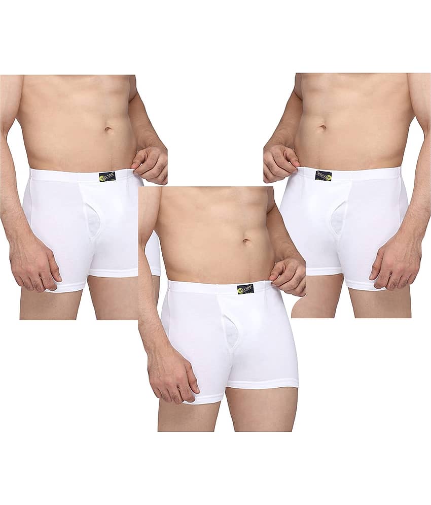 VEE SAA Pack of 3 Cotton Trunks For Men's ( White )