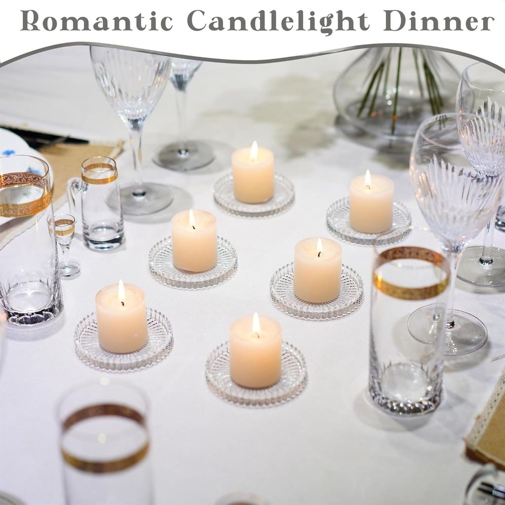 Universal Round Shape Glass Coasters, Tabletop Protection Mat, Protective Barrier Set for Mugs, Cups, Wine Bottles, Glasses, Candles, Suitable for Home Office, Restaurants, Bars, Parties (Set of 6)