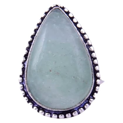 Green Aventurine Teardrop Ring For Men And Women(KI_160)  by Krishna Impex