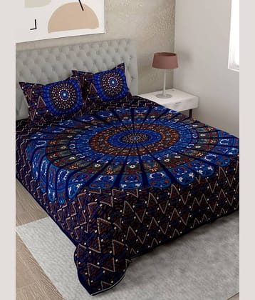 Uniqchoice - Purple Cotton Double Bedsheet with 2 Pillow Covers