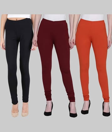 FnMe - Multicolor Cotton Women's Leggings ( Pack of 3 )