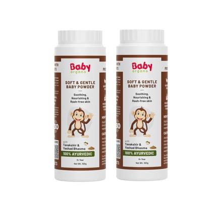 BabyOrgano Soft & Gentle Baby Powder - 100g Pack of 2 BabyOrgano Soft & Gentle Baby Powder - 100g Pack of 2