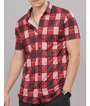 STI Cotton Blend Regular Fit Checks Half Sleeves Men's Casual Shirt - Red ( Pack of 1 )