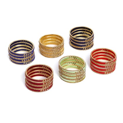 Multi Color Bridal Silk Thread Bangles Set