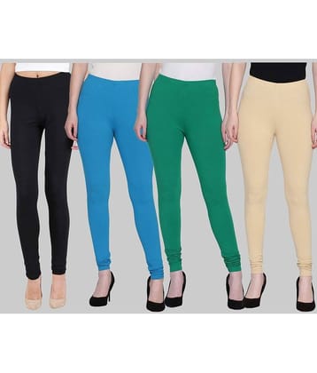 FnMe - Multicolor Cotton Women's Leggings ( Pack of 4 )