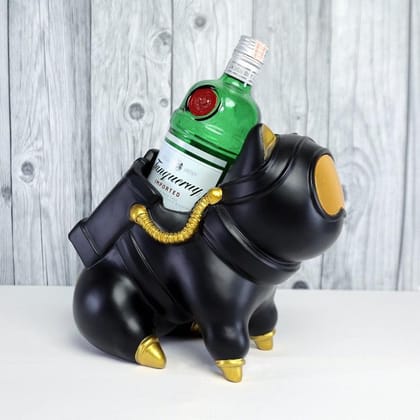 BOTTLE HOLDER DECOR SHOWPIECE-Black