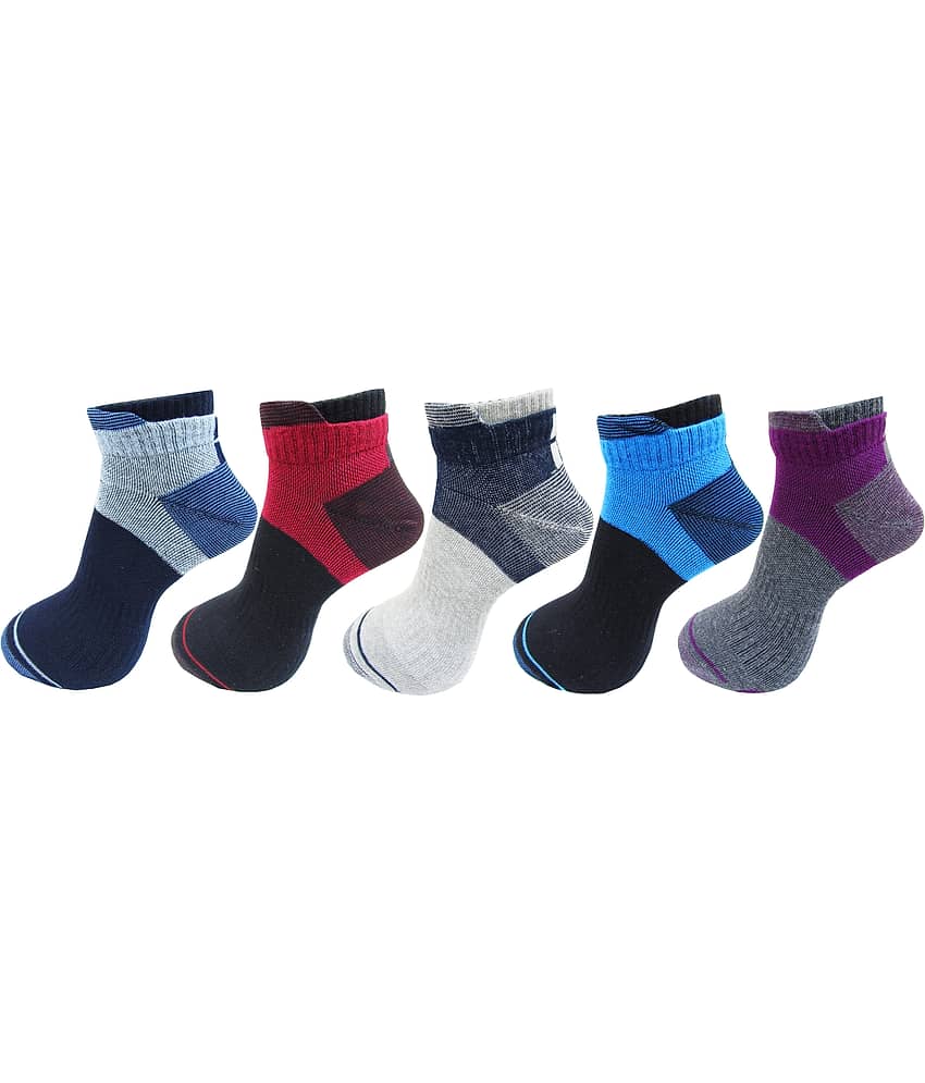 RC. ROYAL CLASS - Cotton Men's Colorblock Multicolor Low Cut Socks ( Pack of 5 )