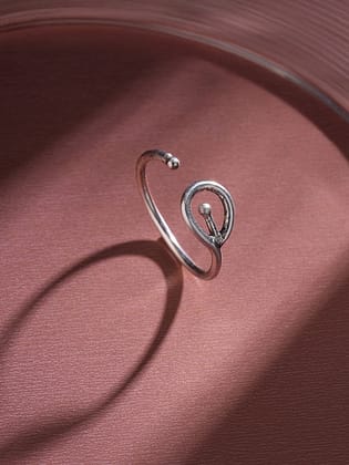 925 Sterling Silver Modern Quirky  Minimal Adjustable Finger Ring