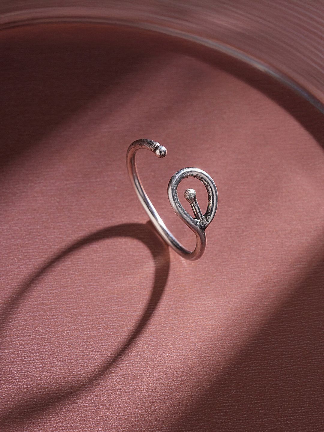 925 Sterling Silver Modern Quirky  Minimal Adjustable Finger Ring