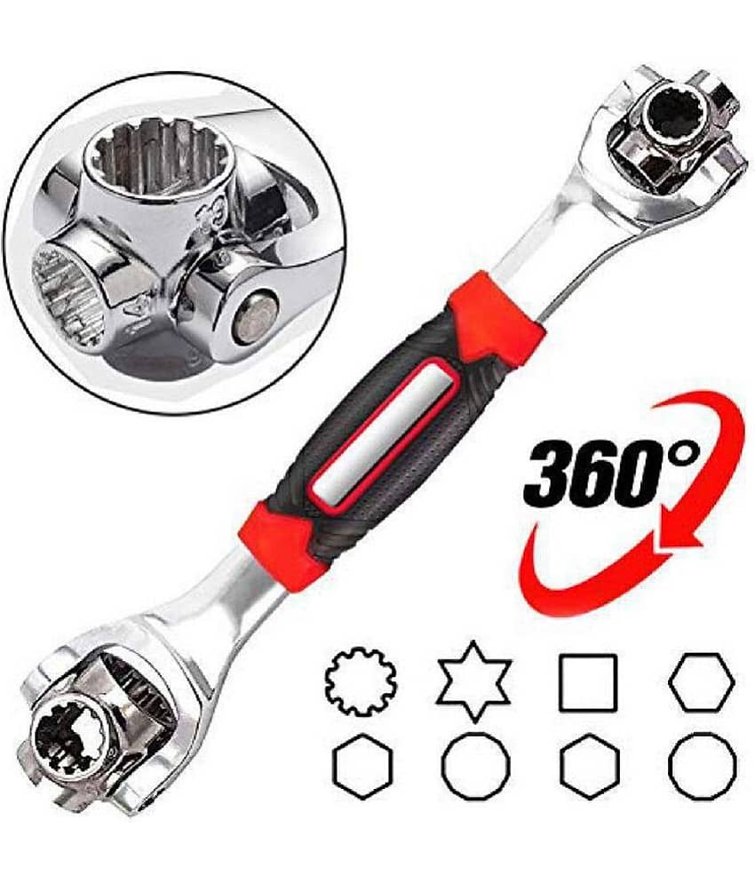 Universal 8 in 1 Multi-functional Socket Tool KIt, Dog Bone Wrench Works with Spline Bolts, Torx, Square Damaged Bolts
