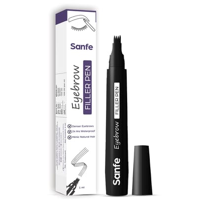 Sanfe Eyebrow Filler Pen Black Dark Brown Waterproof Smudgeproof Brow Tint Tool