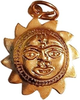 Real Seed Copper Sun for Vastu and Kundli Dosh Nivaran Yantra Pendant, Keep in Pocket or You can wear, Pocket Yantra/Lucky Charm (Diameter - 1 Inch)