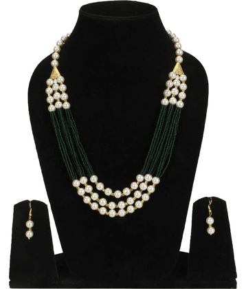 Sunhari Jewels - Alloy Green Necklace Set ( Pack of 1 )