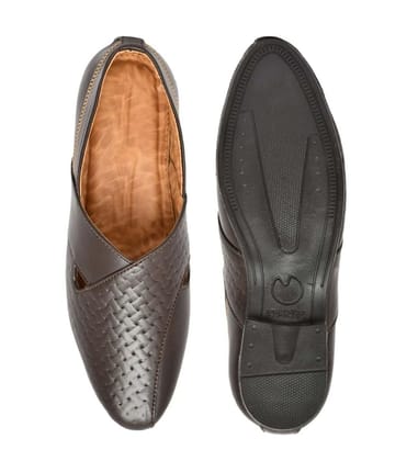 Mens Faux Leather Formal Shoes Size 8 (Brown)