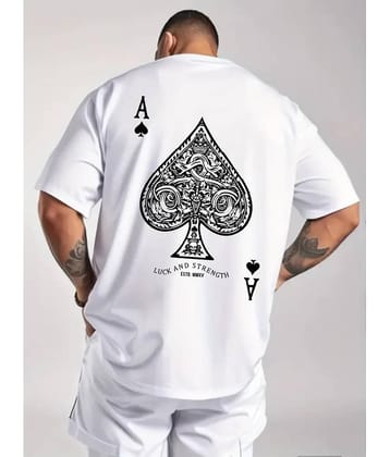 Glito Cotton Blend Regular Fit Printed Half Sleeves Men's Round T-Shirt - White ( Pack of 1 )