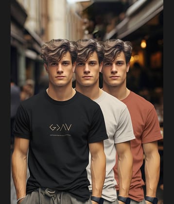 BULLMER Men Cotton Blend Regular Fit Printed T-Shirt ( Black )