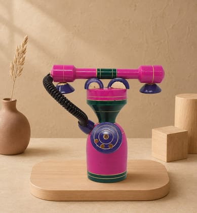 Handcrafted Lacquerware Wooden Telephone Toy