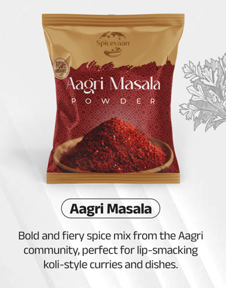 Spicevaan Aagri Masala Powder (1000g) | 100% Organic & Authentic Koli Style Spice Blend | Bold & Fiery Taste for Curries
