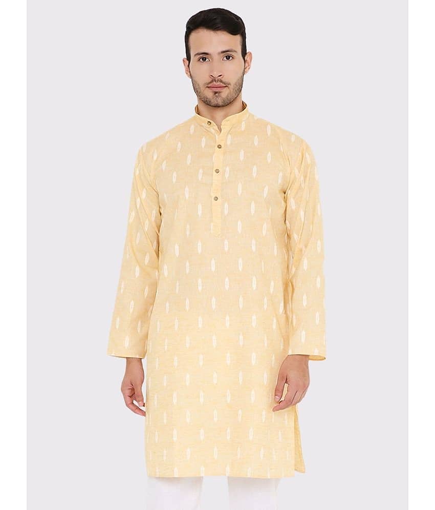 Maharaja - Beige Linen Men's Regular Kurta ( Pack of 1 )