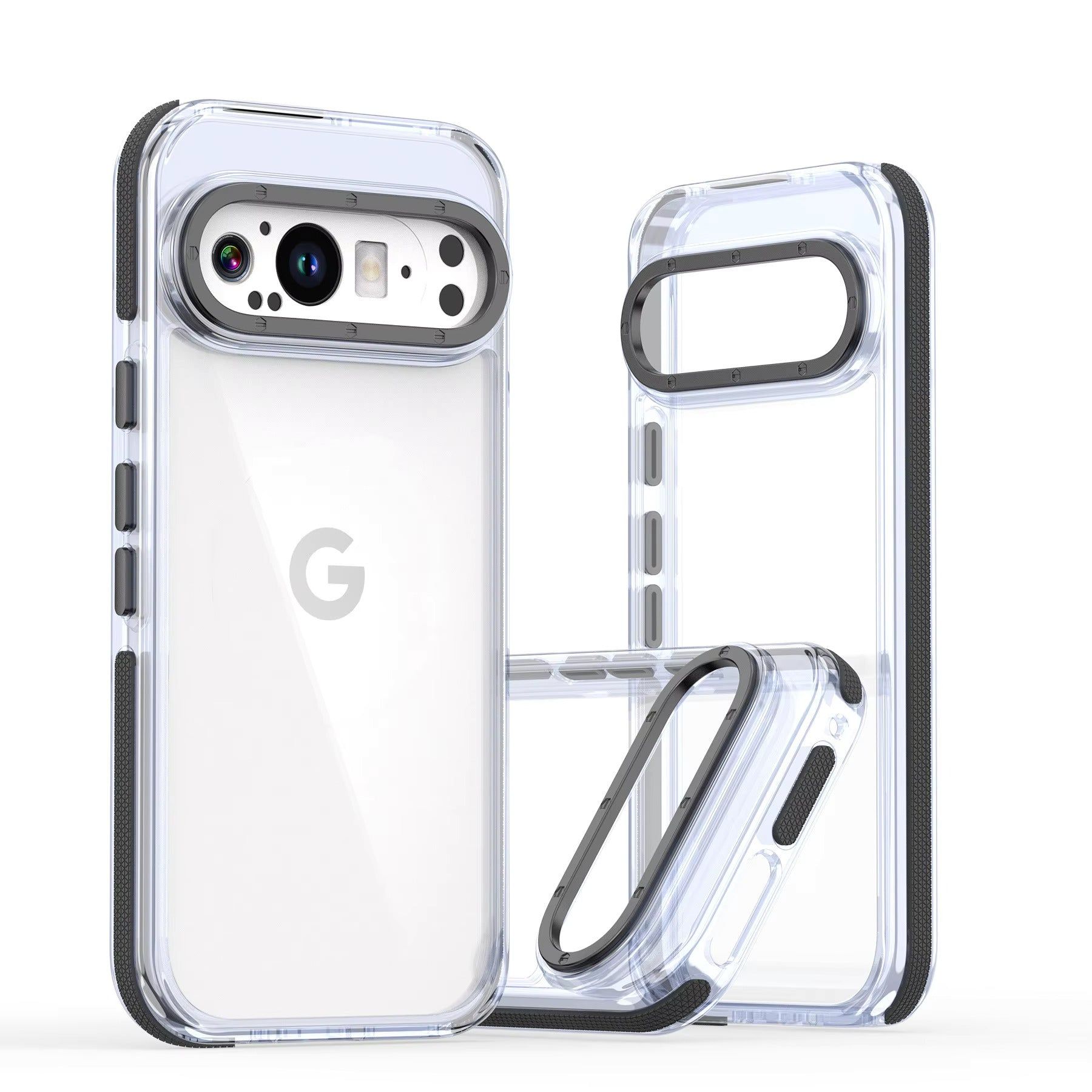 Valente Crystal Clear Protective Case for Google Pixel 9/9 Pro-Black