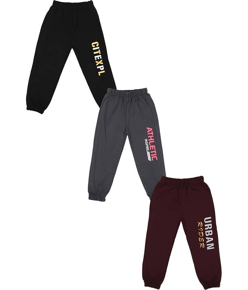 Cremlin Clothing Pack of 3 Boys Cotton Blend Trackpant ( Multi )