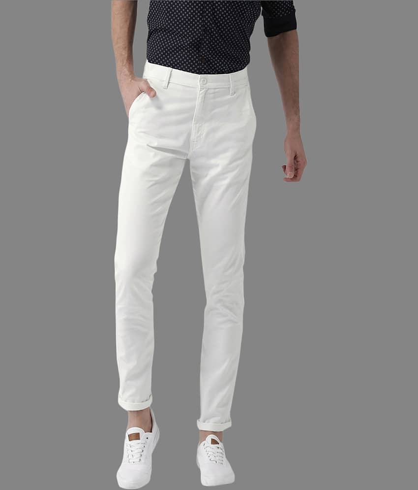 HALOGEN White Regular Chinos ( Pack of 1 )