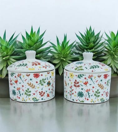 Versatile Ceramic Chutney & Pickle Jar With Lid - Set of 2