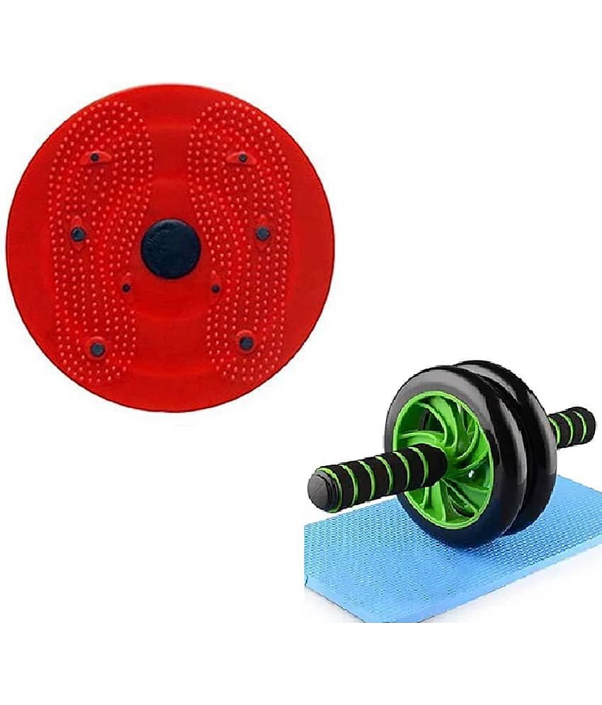 Shopeleven Tummy Twister and Ab Wheel Roller Combo Abs Core Abdominal Workout Exercise Equipment Double Wheel Roller Cardio Fat Loss Six Pack Shape Body Abs Exerciser