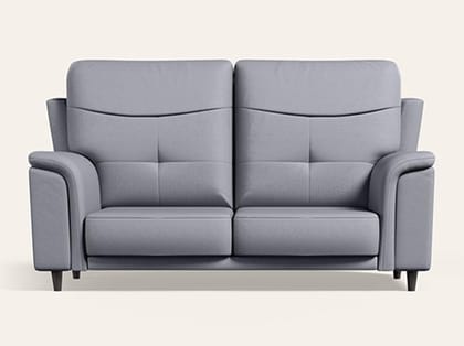 Opulence 2 Seater Synthetic Leather Sofa (1-Year Warranty, Solid Wood, Nimbus Grey)