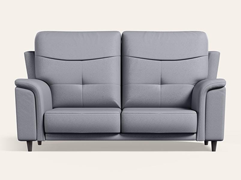 Opulence 2 Seater Synthetic Leather Sofa (1-Year Warranty, Solid Wood, Nimbus Grey)
